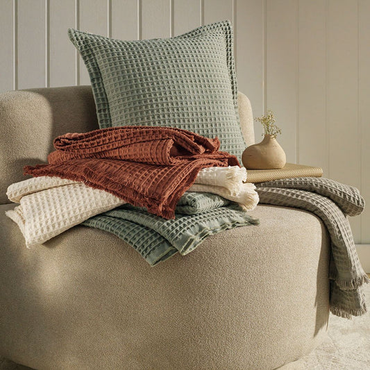 Almofada Denver Decorativa Quadrada em Algodão com Textura em Favos