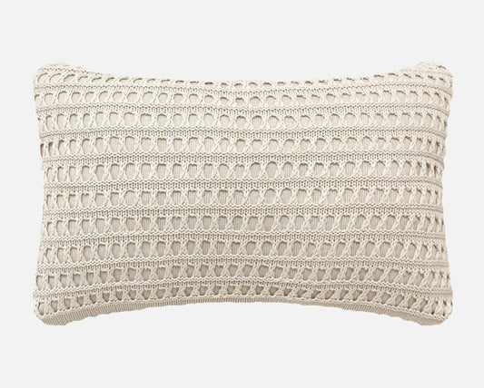 Almofada Retangular Decorativa em Tricot ponto rede 0.30x0.50m