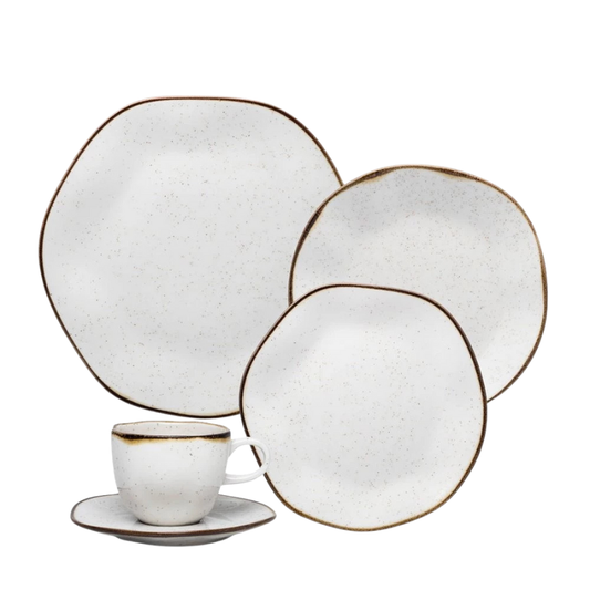 Aparelho de Jantar e Chá Ryo Maresia 20 Peças em Porcelana