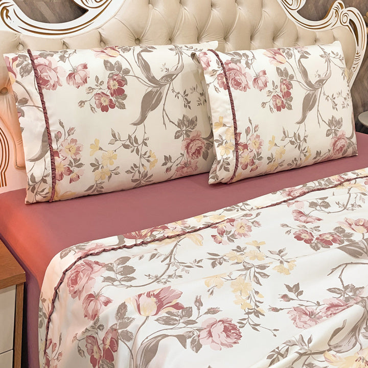 (Compre 1 Leve 2) Jogo de Lençol Malva 4 Peças - 200 Fios Algodão